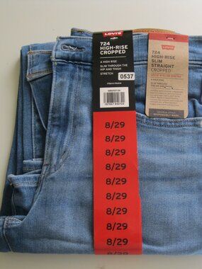 Levi's 724 Women’s High-Rise Slim Straight Cropped blue Jeans 8/29 (0537)